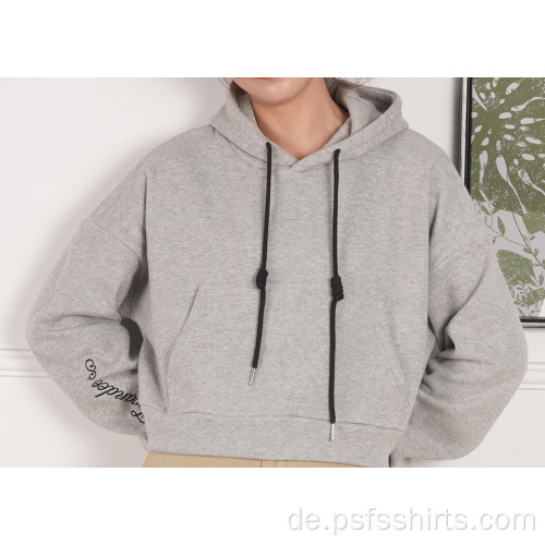 Kurze Design Hoodies mit Volltonfarbe